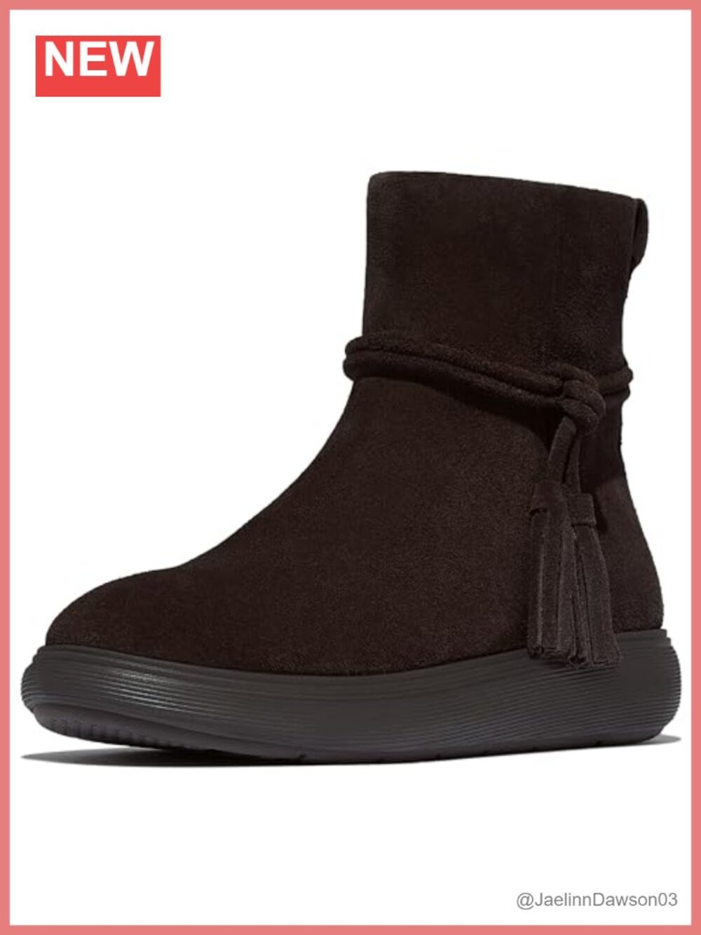 Suede Ankle Booties with Tassels Slip Resistant Zip Closure